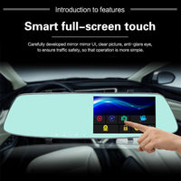 5 Lcd Touch Screen Rear View Mirror Car Recorder With Separate Camera