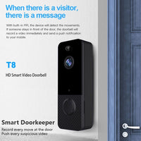 Wireless Wifi Video Doorbell With Night Vision And Ai Recognition - 720P - 1800 Mah