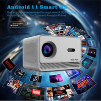 Android 11 Projector With Wifi Bluetooth And Hd Resolution For Home Cinema