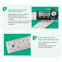 Digital Angle Finder Protractor Ruler - Lcd Display