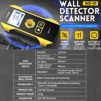 Multifunctional Wall Wire Detector - Load-Bearing Dark Line Scanner