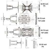 Swivel Tv Wall Mount for 32-52 Inch Monitors