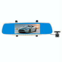 7 Lcd Touch Screen Rear View Mirror Car Recorder With Separate Camera