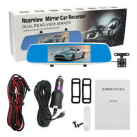 7 Lcd Touch Screen Rear View Mirror Car Recorder With Separate Camera