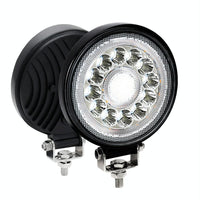 1 Pair 4 Inch Round Double Circle Angel Eye Work Light Black
