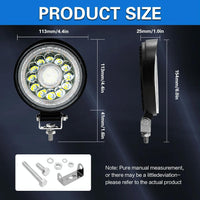 1 Pair 4 Inch Round Double Circle Angel Eye Work Light Black