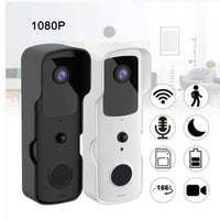 Wireless Smart Doorbell With Two-Way Intercom & Night Vision - Battery Powered - Black