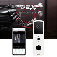 Wireless Smart Doorbell With Two-Way Intercom & Night Vision - Battery Powered - Black