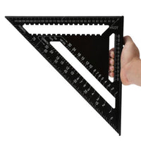 Woodworking Square Layout Gauge - Angle Ruler Measuring Tool - 7 Inch Black Metric