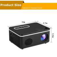 Portable Mini Projector - 80 Lumens 1080P Support 320X240 Pixels - White