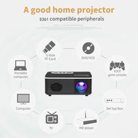 Portable Mini Projector - 80 Lumens 1080P Support 320X240 Pixels - White