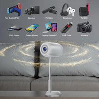 Android 11 Wifi6 4K Mini Projector With Hidden Lift And Gimbal - White