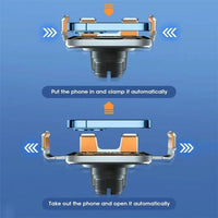 15w Fast Wireless Charger with Infrared Sensor for C10 Car Navigation - Transparent Stand - Blue