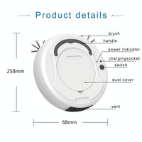 Smart 3-in-1 Robot Vacuum with Wet / Dry Mopping - Rechargeable & Auto Cleaning - Black - Black