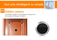 4.3 Security Camera Door Peephole With One-Key Watch - Black