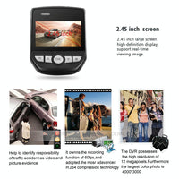 Full Hd 1080p Car Dvr Camera with 2.45 Ips Screen and 170 Degree Wide Angle View