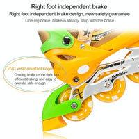 Adjustable Kids Roller Skates Set - Single Flash Wheels - Size s - Pink