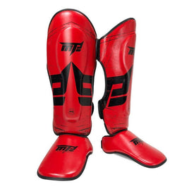 Thickened Leg Guards For Freestyle Grappling Thai Boxing And Taekwondo - Red