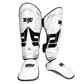 Thickened Leg Guards For Freestyle Grappling Thai Boxing And Taekwondo - White