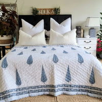 Kolka Pine Tree Reversible Quilt - Grey (King - 228 cm x 274 cm)