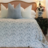 Wild Flower Ocean Reversible Quilt - Blue (Size: King 228 cm x 274 cm)