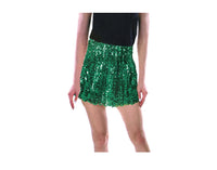 Ladies Adult Deluxe SEQUIN SKIRT Party Costume Dress Up Bling Fringe Tassel - Green