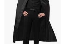 Black Adult Cape Costume Halloween Cloak Bandit Vampire Witch Wizard Fancy Dress