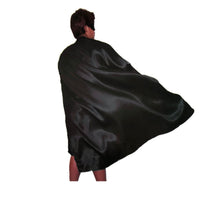 ADULT CAPE Costume Cloak Halloween Fancy Dress Coat Jacket Superhero Book Week - Black