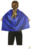 SHORT CAPE Kids Childrens Party Costume Vampire Coat School Team Colours - Blue