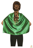 SHORT CAPE Kids Childrens Party Costume Vampire Coat School Team Colours - Green