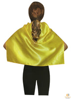 SHORT CAPE Kids Childrens Party Costume Vampire Coat School Team Colours - Yellow