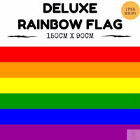 2x DELUXE RAINBOW GAY PRIDE FLAG Outdoor Banner 150x90cm 3x5ft w Metal Eyelets