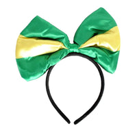 Green and Gold Yellow Bow Headband – Australia Day & Sports Event Accessory