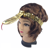 SEQUIN EGYPTIAN Headband Flapper Headpiece w Snake Fancy Dress Costume Cleopatra