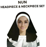 NUN Headpiece & Neckpiece Set Kit Collar Saints Sinners Church Sister Party