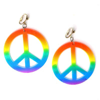 PEACE EARRINGS Hippie 60s 70s Costume Fancy Dress Party Hippy Groovy Boho