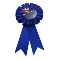AUSTRALIA FLAG Clip On Ribbon Badge Award Blue Australia Day Tennis Cricket