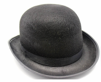 BOWLER HAT Party Costume Derby Fancy Dress Dance Halloween Vintage Cap - Black