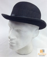 BOWLER HAT Party Costume Derby Fancy Dress Dance Halloween Vintage Cap - Black