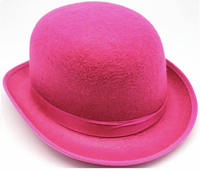 BOWLER HAT Party Costume Derby Fancy Dress Dance Halloween Vintage Cap - Hot Pink