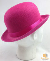 BOWLER HAT Party Costume Derby Fancy Dress Dance Halloween Vintage Cap - Hot Pink