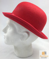 BOWLER HAT Party Costume Derby Fancy Dress Dance Halloween Vintage Cap - Red