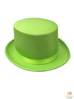 SATIN TOP HAT Costume Party Cap Fancy Dress Trilby Fedora One Size - Light Green