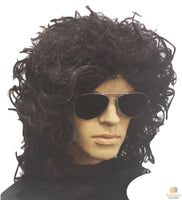 POPSTAR WIG Punk Costume Party Fancy Curly Long Hair Rock 70s 80s