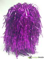 Tinsel Metallic Wig 70s 50s 20s Costume Mens Womens Unisex Disco Fancy Dress Up - Purple