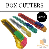 4x BOX CUTTER Knife Retractable Blade Snap Off Razor Durable Opener Slide Lock