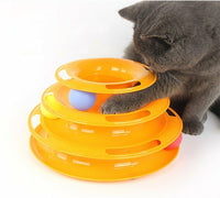 Funny Cat Toy Plastic Tower Interactive Track Ball Playing Game - Assorted Colours