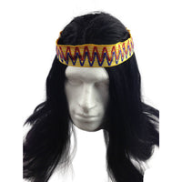 Mens INDIAN WIG Native American Fancy Dress Party Costume Hair Headdress