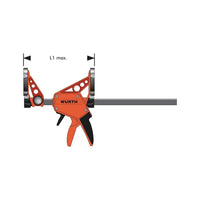 300mm Wurth Quick-Grip One Handed Bar Clamp F Clamp Hand Trigger Action Clamp