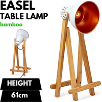 61cm Bamboo Easel Table Lamp Modern Scandi Designer Desk Light Bedroom Office